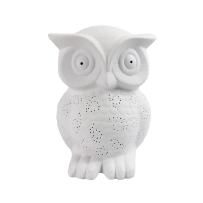 Home Accents Simple Designs Porcelain Wise Owl Shaped Animal Table Lamp, , large