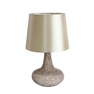 Bejewel your home with this gorgeous and unique genie table lamp. It features a beautiful mosaic tiled base and matching fabric shade. This fabulously chic design will be the envy of all your friends! We believe that lighting is like jewelry for your home. Our products will help to enhance your room with elegance and sophistication.Gorgeous mosaic tiled base | Matching fabric shade | Uses 1  x 40W Type B E12 Candelabra Base bulb (not included) | Dimensions: l: 8.25 x w: 8.25 x h: 14.17