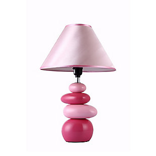 Home Accents Simple Designs Shades of Pink Ceramic Stone Table Lamp, Pink, large