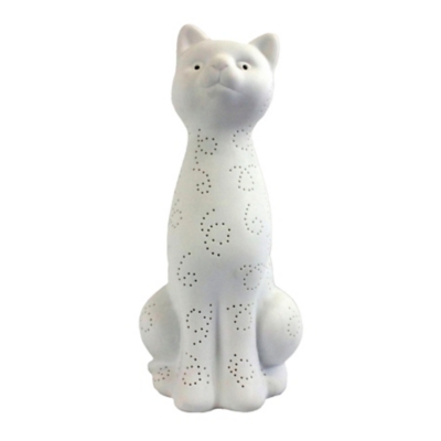 Home Accents Simple Designs Porcelain Kitty Cat Shaped Animal Table Lamp, , large
