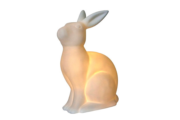 Fun, animal shaped porcelain table lamp can be used as a table lamp or a night light giving off soft light. Perfect for living room, bedroom, office, kids room, or college dorm. Easy and inexpensive way to add this trend to your existing decor.White porcelain | Cute animal shape | Uses 1 x 25w type b  candelabra base bulb (not included) | Perfect for living room, bedroom, office, kids room, or college dorm