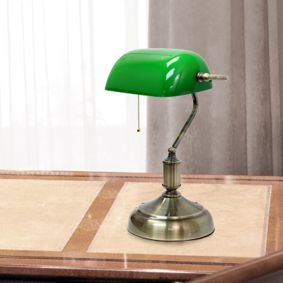 Home Accents Simple Designs Executive Bankers Desk Lamp w GRN Glass Shade, Green, large