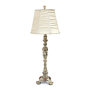 Home Accents Elegant Designs Antique Style Buffet Lamp w CRM Ruched Shade, , large