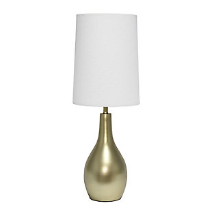 Home Accents Simple Designs 1 Light Tear Drop Table Lamp, Gold, Gold, large