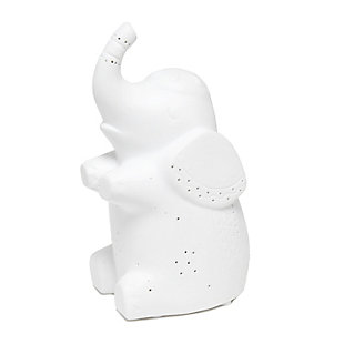 Fun, animal shaped porcelain table lamp can be used as a table lamp or a night light giving off soft light. Perfect for living room, bedroom, office, kids room, or college dorm. Easy and inexpensive way to add this trend to your existing decor.White porcelain | Cute animal shape | Uses 1 X 25W Type B  Candelabra Base Bulb (not included) CAUTION: Lamp may become hot to touch after prolonged use.  To ensure safe temperatures, we recommend using a 2.5W LED bulb | Perfect for living room, bedroom, office, kids room, or college dorm | Dimensions: L: 4.56" X W: 4.01" X H: 8.18"