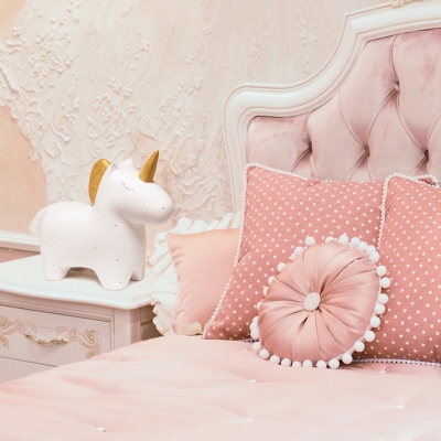 Home Accents Simple Designs Porcelain Unicorn Shaped Table Lamp, , large