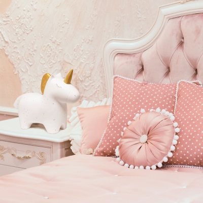 Home Accents Simple Designs Porcelain Unicorn Shaped Table Lamp, , rollover