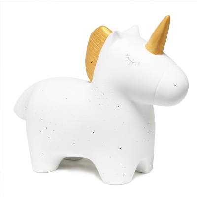 Home Accents Simple Designs Porcelain Unicorn Shaped Table Lamp, , large