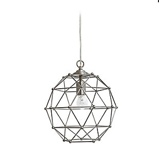 Home Accents Elegant Designs 4 Light BSN Hexagon Industrial Rustic Pendant, Metallic, large
