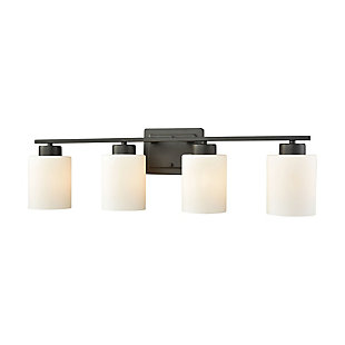 Four Light Summit Place 4-Light for the Bath in Oil Rubbed Bronze with Opal White Glass, Oil Rubbed Bronze, large