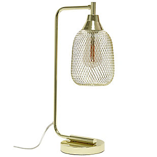 Lalia Home Lalia Home Industrial Mesh Desk Lamp, Gold, Gold, large