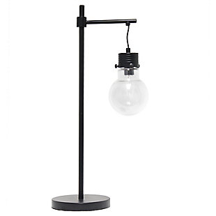 Lalia Home Lalia Home Black Matte 1 Light Beacon Table Lamp with Clear Glass Shade, Black, large