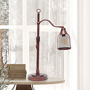 Lalia Home Lalia Home Vintage Arched Table Lamp with Iron Mesh Shade, Red Bronze, , rollover