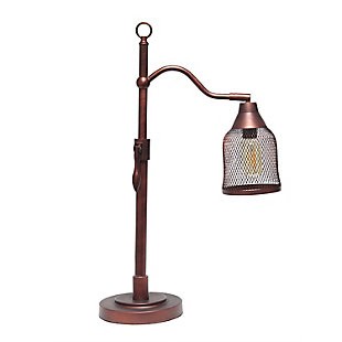 Lalia Home Lalia Home Vintage Arched Table Lamp with Iron Mesh Shade, Red Bronze, , large