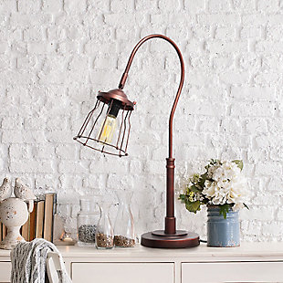Lalia Home Lalia Home Rustic Caged Shade Table Lamp, Red Bronze, , rollover