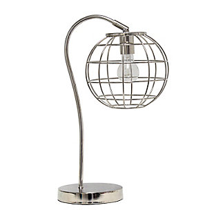 Lalia Home Lalia Home Arched Metal Cage Table Lamp, Chrome, Chrome, large