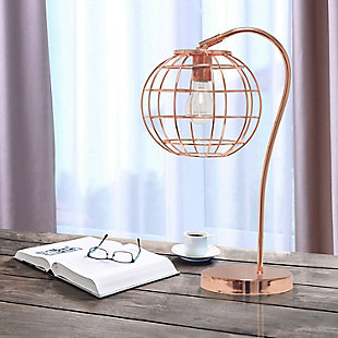 Lalia Home Lalia Home Arched Metal Cage Table Lamp, Rose Gold, Rose Gold, rollover