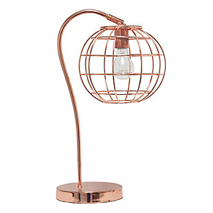 Lalia Home Lalia Home Arched Metal Cage Table Lamp, Rose Gold, Rose Gold, large