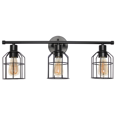 Lalia Home Lalia Home 3 Light Industrial Wired Vanity Light, Matte Black, Black, large