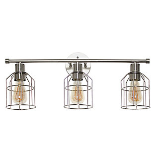 Lalia Home Lalia Home 3 Light Industrial Wired Vanity Light, Brushed Nickel, Brushed Nickel, large