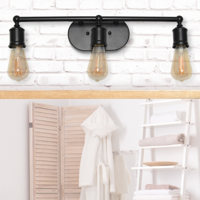 Lalia Home Lalia Home 3 Light Industrial Metal Vanity Light, Matte Black, , rollover