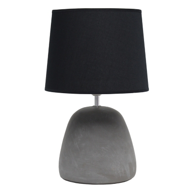 Simple Designs Simple Designs Round Concrete Table Lamp, Black, Black, large