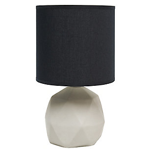 Simple Designs Simple Designs Geometric Concrete Lamp, Black, Black, large