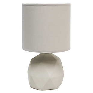 Simple Designs Simple Designs Geometric Concrete Lamp, Gray, Gray, large