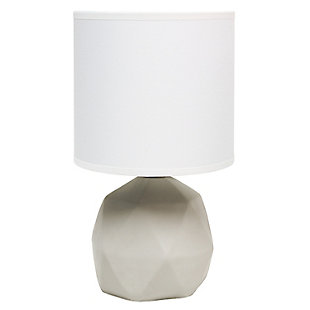 Simple Designs Simple Designs Geometric Concrete Lamp, White, White, large