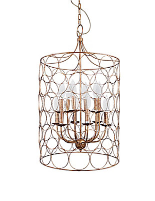 Creative Co-Op Gold Metal Chandelier With Circlet Designs And 12 Lights, , large