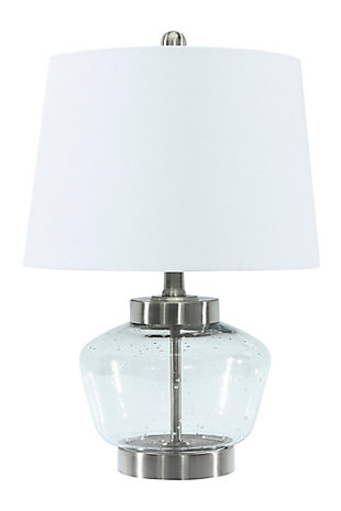 Creative Co-Op Glass Accent Lamp With Antiqued Metal Base, Clear, large
