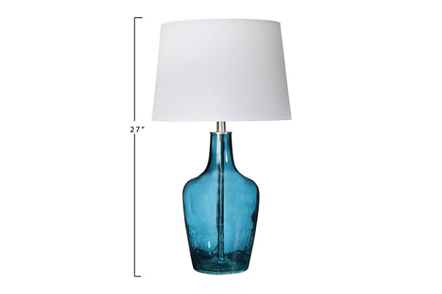 Creative Co Op 27 Deep Blue Glass, Meena Glass Table Lamp