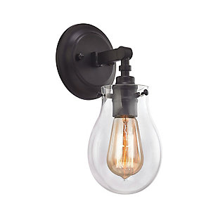 One Light Jaelyn 1-Light Vanity Lamp in Oil Rubbed Bronze with Clear Glass, , rollover
