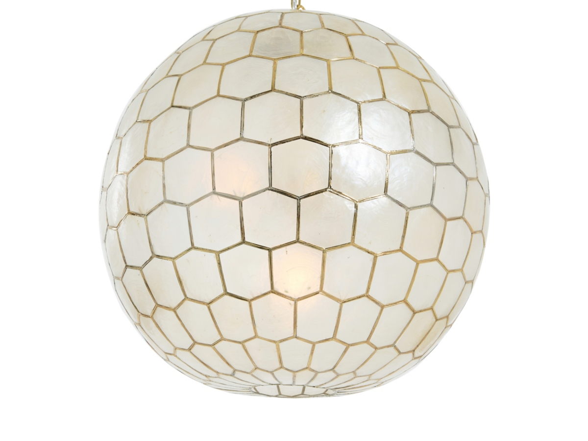 Storied Home Capiz Honeycomb Globe Chandelier Pendant Light