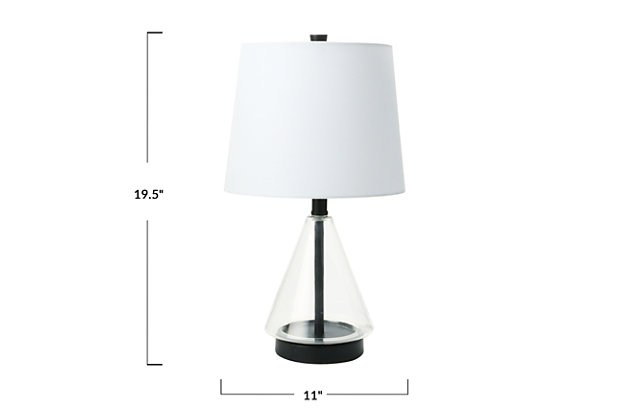 Creative Co-op Glass Fillable Table Lamp with Shade DA0948