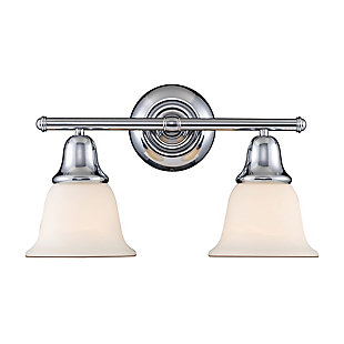 Two Light Bath Vanity Fixture, Polished Chrome, rollover