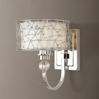 Uttermost Brandon 1 Light Nickel Plated Wall Sconce, , rollover