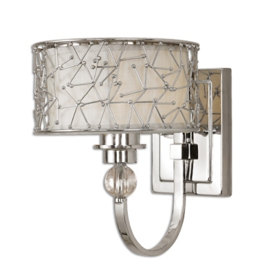 Uttermost Brandon 1 Light Nickel Plated Wall Sconce, , large