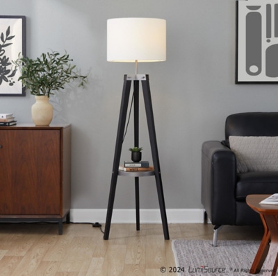 LumiSource Compass Floor Lamp, Black, rollover