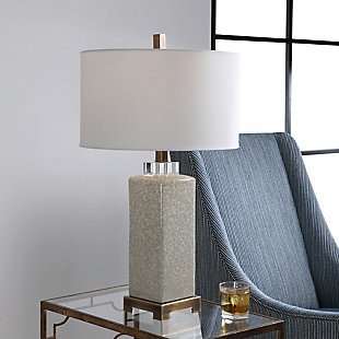 Uttermost Irie Crackled Taupe Table Lamp, , rollover