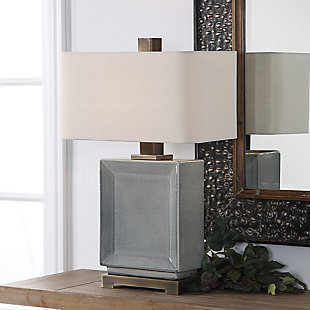 Uttermost Abbot Crackled Gray Table Lamp, , rollover