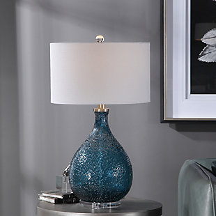 Uttermost Eline Blue Glass Table Lamp, , rollover
