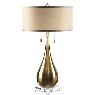Uttermost Lagrima Brushed Brass Lamp, , large