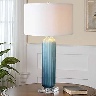 Uttermost Caudina Frosted Blue Glass Lamp, , rollover