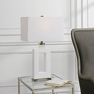 Uttermost Entry Modern White Table Lamp, , rollover