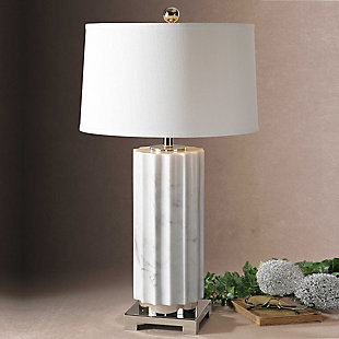 Uttermost Castorano White Marble Lamp, Uttermost Dahlina Pierced Ceramic Table Lamp