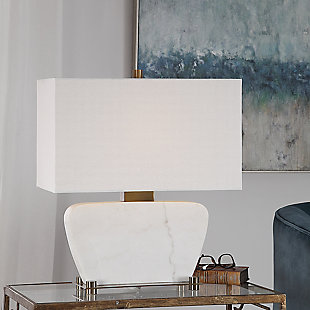 Uttermost Genessy White Marble Table Lamp, , rollover