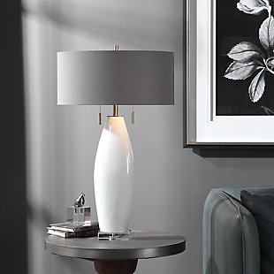 Uttermost Laurie White Ceramic Table Lamp, , rollover