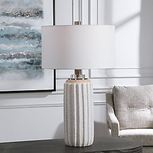 Uttermost Azariah White Crackle Table Lamp, , rollover