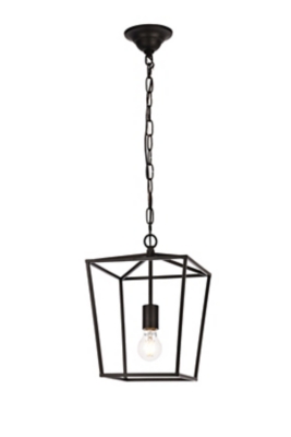 Living District Maddox 1 Light Black Pendant, Black, large